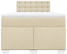 Cama boxspring com colchão 120x190 cm tecido cor creme