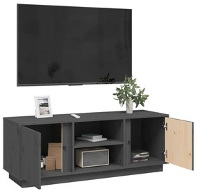 Móvel de TV 110x35x40,5 cm madeira de pinho maciça cinzento