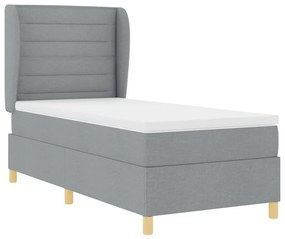 Cama Box Spring com Colchão vidaXL Cinza Claro 90x200 cm Tecido