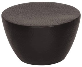 vidaXL Mesa de centro em alumínio martelado Ø 50x30 cm preto