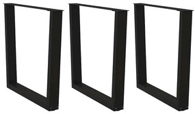 Pernas para mesa de jantar em V 3 peças, preto, 90x(72-73,3) cm, aço