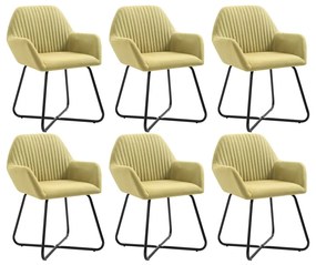vidaXL Cadeiras de jantar 6 pcs tecido verde