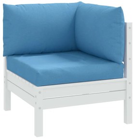 Almofadões de paletes 3 pcs mesclado tecido azul