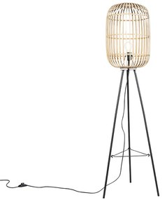 LED Candeeiro de pé inteligente rústico em vime com Wi-Fi A60 - Manila Rústico