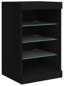 Aparador com luzes LED 123x37x67 cm preto