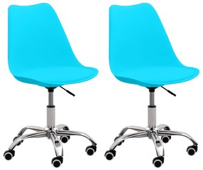 vidaXL Cadeiras de escritório 2 pcs couro artificial azul