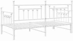 Estrutura de Daybed com Cama Embutida Branca 107x203 cm Aço