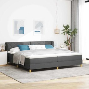 Cama Box Spring com Colchão vidaXL Cinza Escuro 200x200 cm Tecido