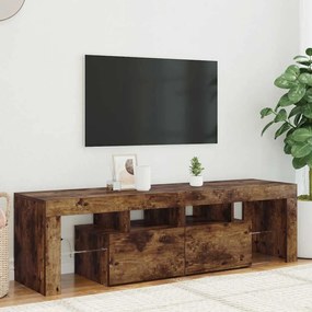Móvel de TV com luzes LED 140x36,5x40 cm carvalho fumado