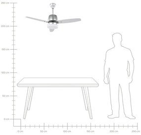 Ventoinha de teto prateada com luz LED MLAVA Beliani