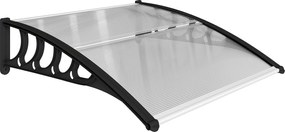 Outsunny Marquise de Proteção para Portas e Janelas 103x96,5 cm com Painéis de Policarbonato e Barras de Alumínio Transparente | Aosom Portugal