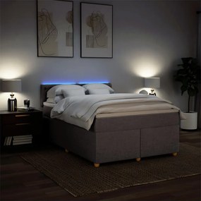 Cama com molas/colchão 140x190 cm tecido castanho-acinzentado