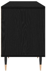 Armário de TV Carvalho Preto 150x30x44,5 cm Madeira Engenheirada
