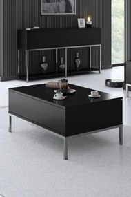 Mesa de Centro Lord – Preto e Prateado – 90x40x60 cm
