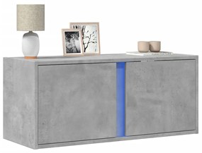 vidaXL Móvel de parede p/ TV c/ luzes LED 80x31x35 cm cinzento cimento