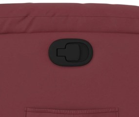 Poltrona reclinável couro artificial vermelho tinto