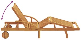 Espreguiçadeiras de Sol 2 pcs com Almofadas e Rodas Taupe Madeira Sóli