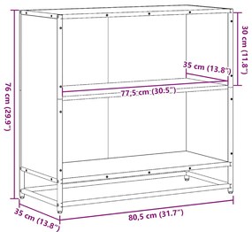 Estante 80,5x35x76 cm derivados de madeira cinzento sonoma