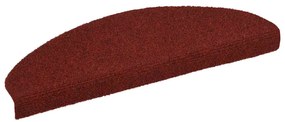 Tapetes de escada autoadesivos 30 pcs 65x21x4 cm vermelho