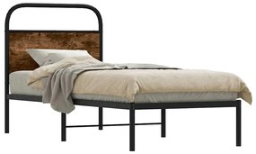 vidaXL Estrutura cama s/ colchão derivados de madeira carvalho fumado