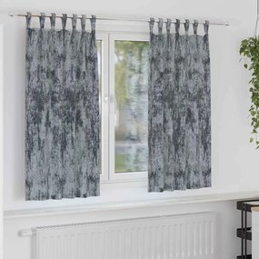 Cortinas de Veludo 2 peças com Ilhós Cinza Prata 175x140 cm