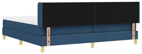 Cama Box com Colchão Azul, 200 x 200 cm, Tecido