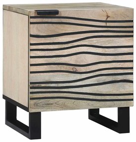 vidaXL Armário de Cabeceira Branco e Preto 40 x 33 x 46 cm