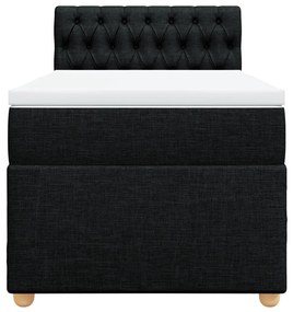 Cama box spring com colchão solteiro tecido preto