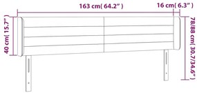 Cabeceira de cama c/ abas veludo 147x16x78/88 cm cinzento-claro