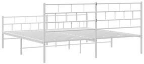 Estrutura de cama com cabeceira e pés 180x200 cm metal branco