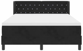 Cama Box com Colchão vidaXL Preta 160x200 cm Veludo