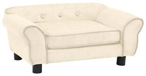 vidaXL Sofá para cães 72x45x30 cm pelúcia cor creme