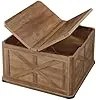 VASAGLE Mesa Basse Campagne com Rangement, Mesa Basse Carrée para Le Salon, Mesa Central com Couvercles Indépendants, Marron Miel LCT232K01