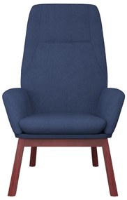 Cadeira de descanso com banco p/ pés tecido azul