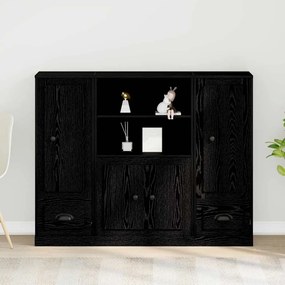 Highboard vidaXL Preto Carvalho 132x35,5x103,5 cm Madeira Engenharia