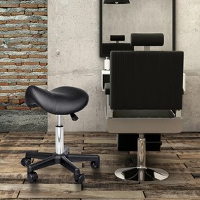 Banco com rodas, banco de massagem com altura ajustável entre 43 e 55 cm e assento ergonómico, cadeira de trabalho com rodas e rotação de 360°, para s