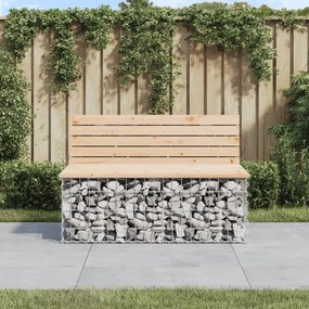 vidaXL Banco de jardim c/ design gabião 103x70x65 cm pinho maciço