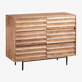 Cómoda 110x40 Cm Em Madeira De Acácia Petter Castanho Acácia - Sklum