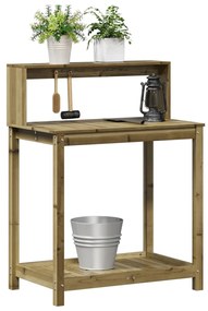 Mesa jardinagem c/ prateleiras 82,5x50x109,5cm pinho impregnado