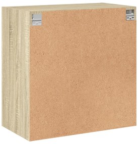 Armário de parede c/ portas vidro 68x37x68,5 cm carvalho sonoma