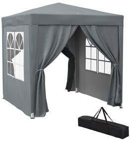Outsunny Tenda de Jardim Exterior Tenda Dobrável Pop-Up Ajustável em Altura Proteção UV 2x2 m Cinza | Aosom Portugal