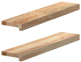 vidaXL Soleiras da janela 2 pcs 70x15x2 cm carvalho maciço não tratado