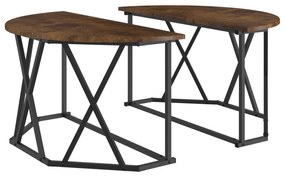 Mesa de Centro em Carvalho Fumado 80x80x42 cm Madeira de Engenharia