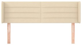Cabeceira de cama c/ abas tecido 147x16x78/88 cm creme
