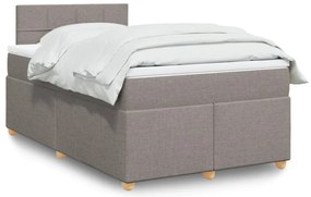 Cama boxspring c/ colchão 120x190cm tecido castanho-acinzentado