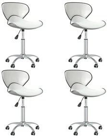 vidaXL Cadeiras de jantar giratórias 4 pcs couro artificial branco