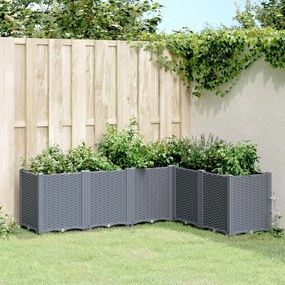 vidaXL Vaso/floreira 160x120x53 cm PP cinzento azul