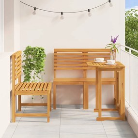 Conjunto de Jantar de Jardim com 4 Peças em Madeira Maciça de Acácia