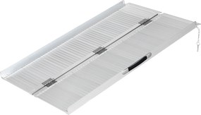 Rampa de Acesso para Cadeiras de Rodas, 123 x 74 x 5 cm, Dobrável, Prateado