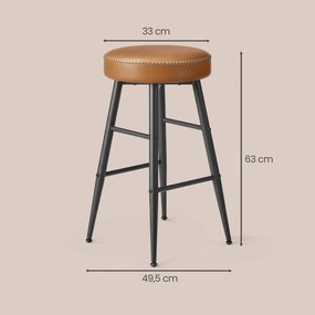 Conjunto de 2 bancos de bar 49,5 x 49,5 x 63 cm castanhos